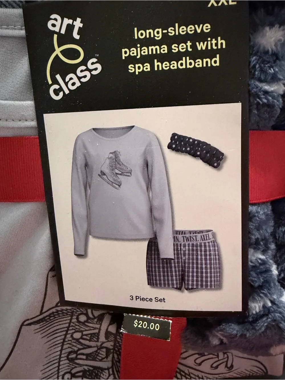 NWT Art Class™ Girls' 3 pc Long Sleeve Pajama Set with Spa Headband -